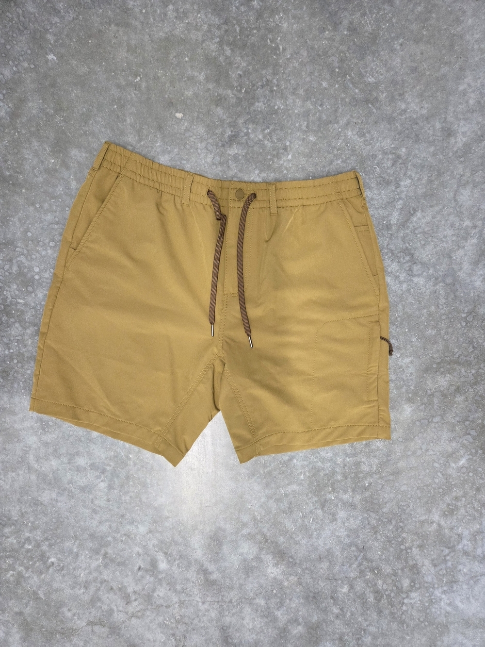 Wren Men's Drawstring Shorts Mustard Tan Summer Outdoor Hiking Gorpcore Size XL